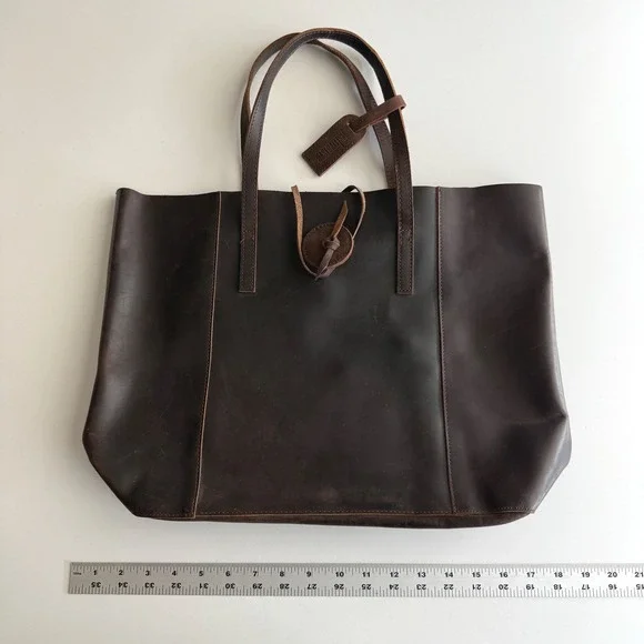 Baseballism EUC Vintage Glove Leather Large Tote in Dark Chocolate - Picture 9 of 9